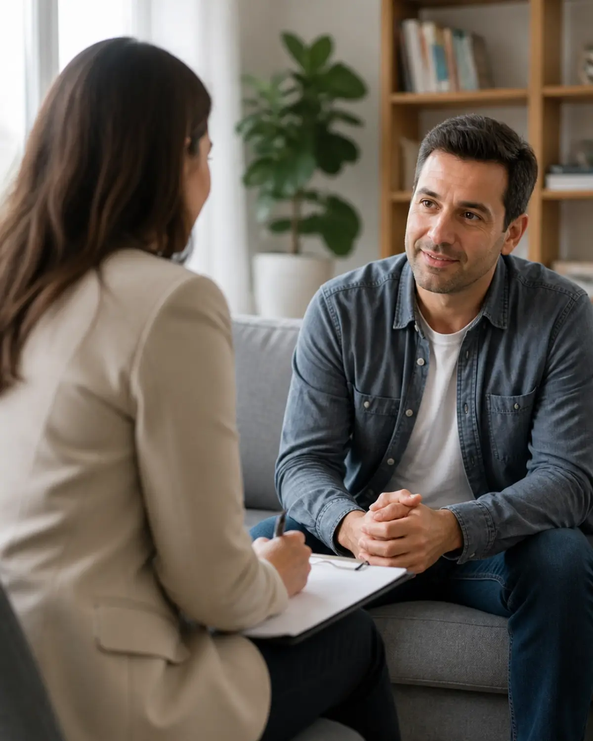 An authentic interaction between a social worker and a resident, focusing on documentation and recovery planning.